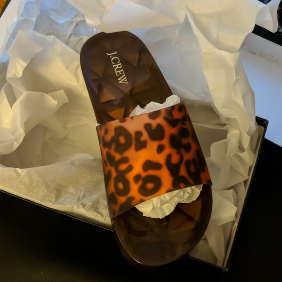 j.crew tortoise jelly leopard slides - Picture 5 of 6